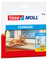 Tesa moll tochtstrip - i-profiel - voor ramen en deuren - wit - 6 meter