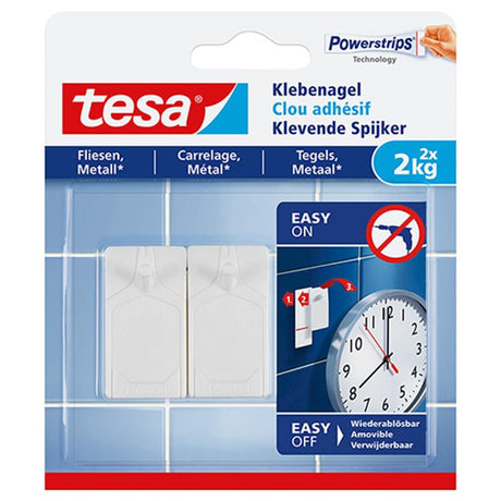 Tesa nagel tegels metaal verstelbaar badkamer keuken herbruikbaar – 2 stuks 4kg