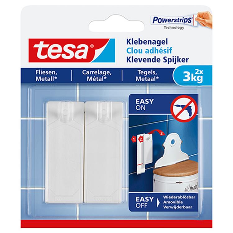 Tesa 1051192 - klevende spijker tegels metaal 3kg | 8 stuks