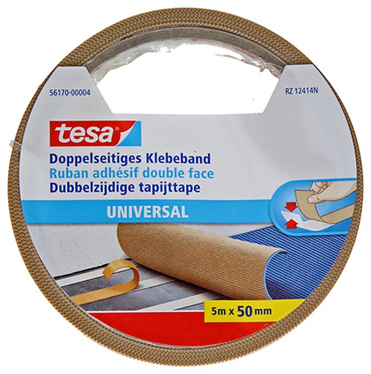 Tesa universal dubbelzijdige tapijttape - 5 meter x 50 mm.