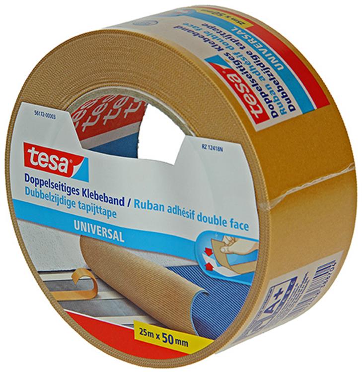 Tesa dubbelzijdig plakband universeel veelzijdig verpakking decoratie tapijt – 25m x 50mm