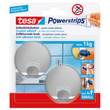 Tesa 57044 powerstrips haken small rond rvs - 2 stuks