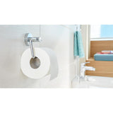 Tesa ® smooz toiletrolhouder - montage zonder boren - zelfklevend - verchroomd metaal - hoogglans - draagkracht 5 kg