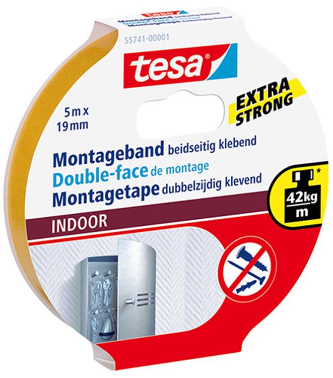 Tesa 1002806 - mont.tape v binnen 5x19 | 10 stuks