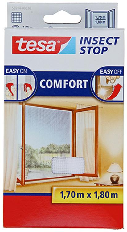 Tesa insect stop h l fly screen premium for windows - hor met sterke klittenband, verwijderbaar zonder resten, op maat snijden - 170 x 180 cm - wit (lichte privacy)