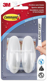 3m command™ designer haak met waterbestendige strips 17081b, medium, 2hks+4s pak
