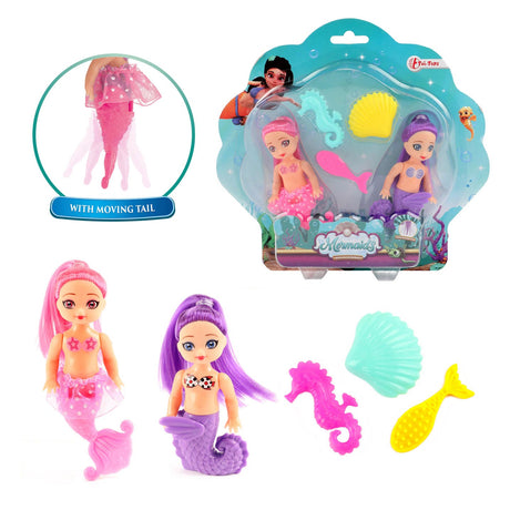 Toi-toys mermaids zeemeerminpop met accessoires, 12cm