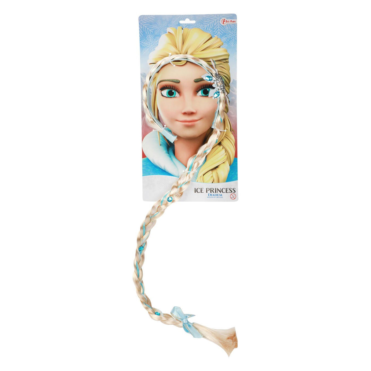 Toi-Toys Ice Diadeem met Lange Vlecht en IJskristal