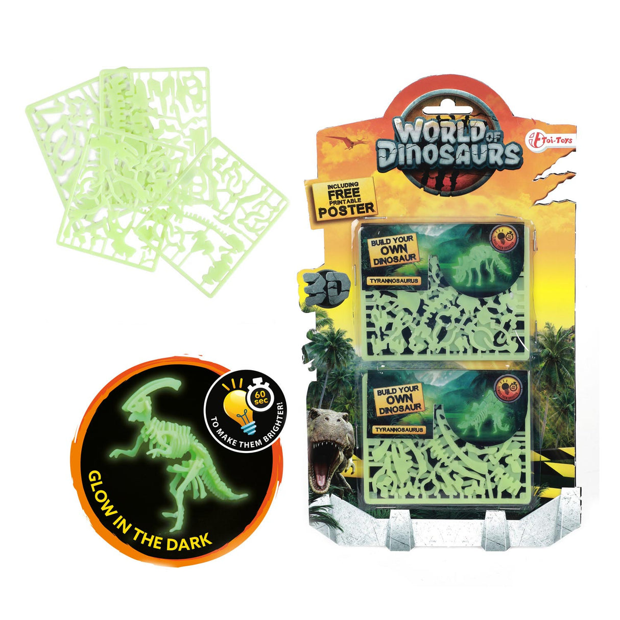 World of dinosaurs 3d puzzel dino glow in the dark