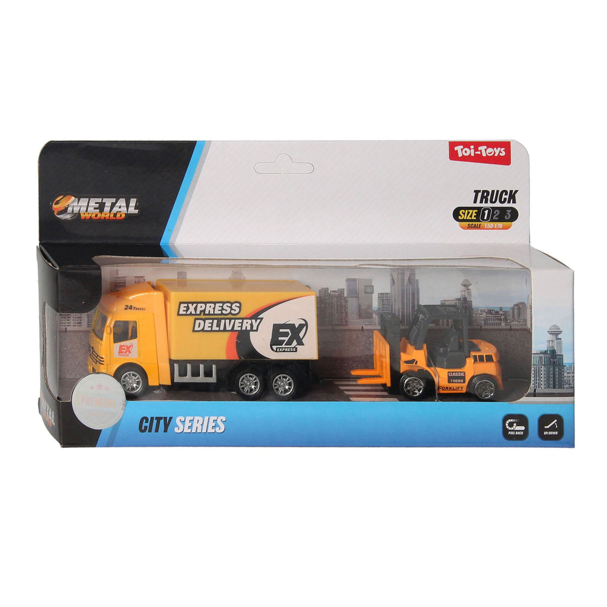 Toi-Toys Metal Frictie Sleepwagen met Auto