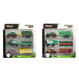 Toi-Toys Metal Tractor met Aanhanger, 6dlg.