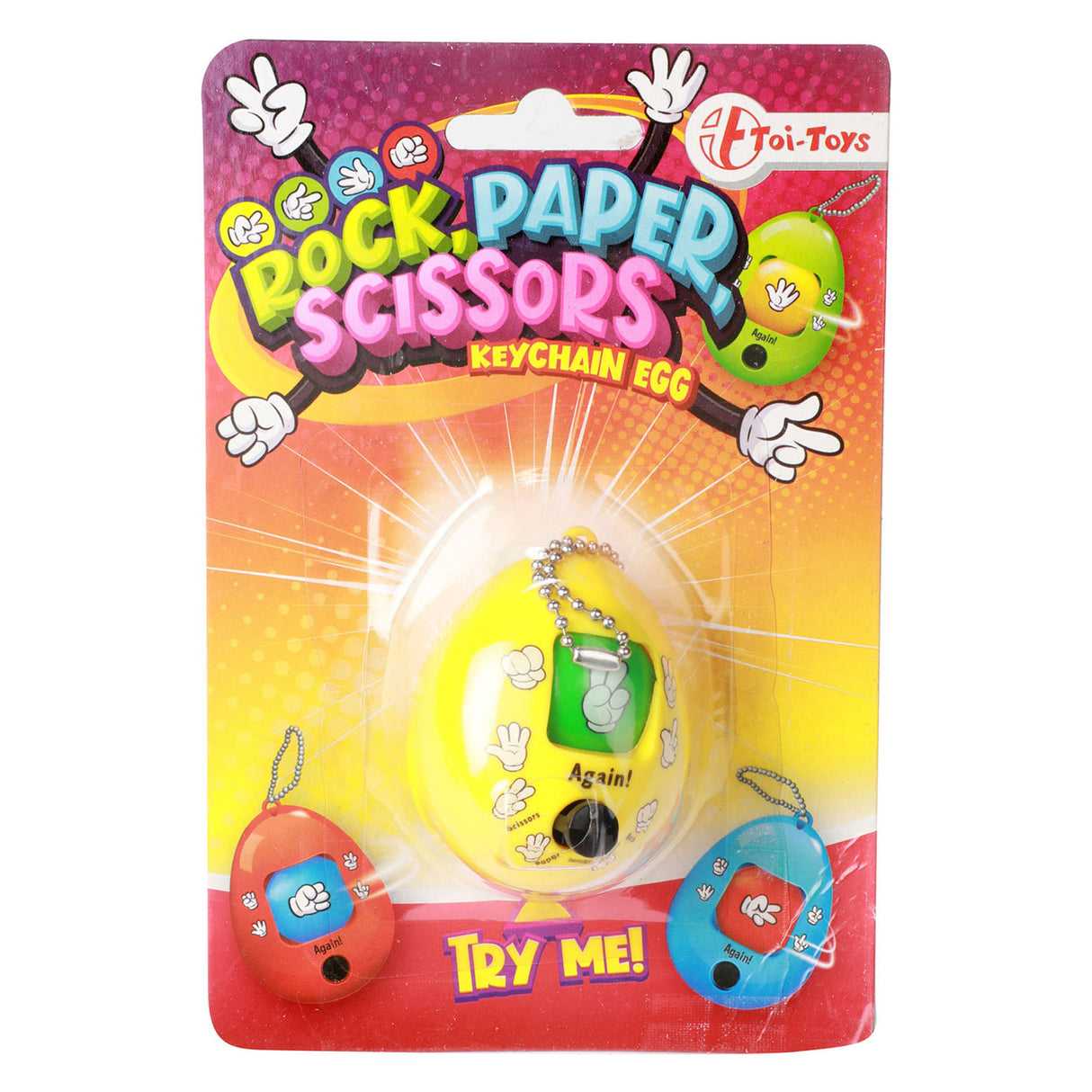 Toi-Toys Sleutelhanger Ei Steen Papier Schaar Spel