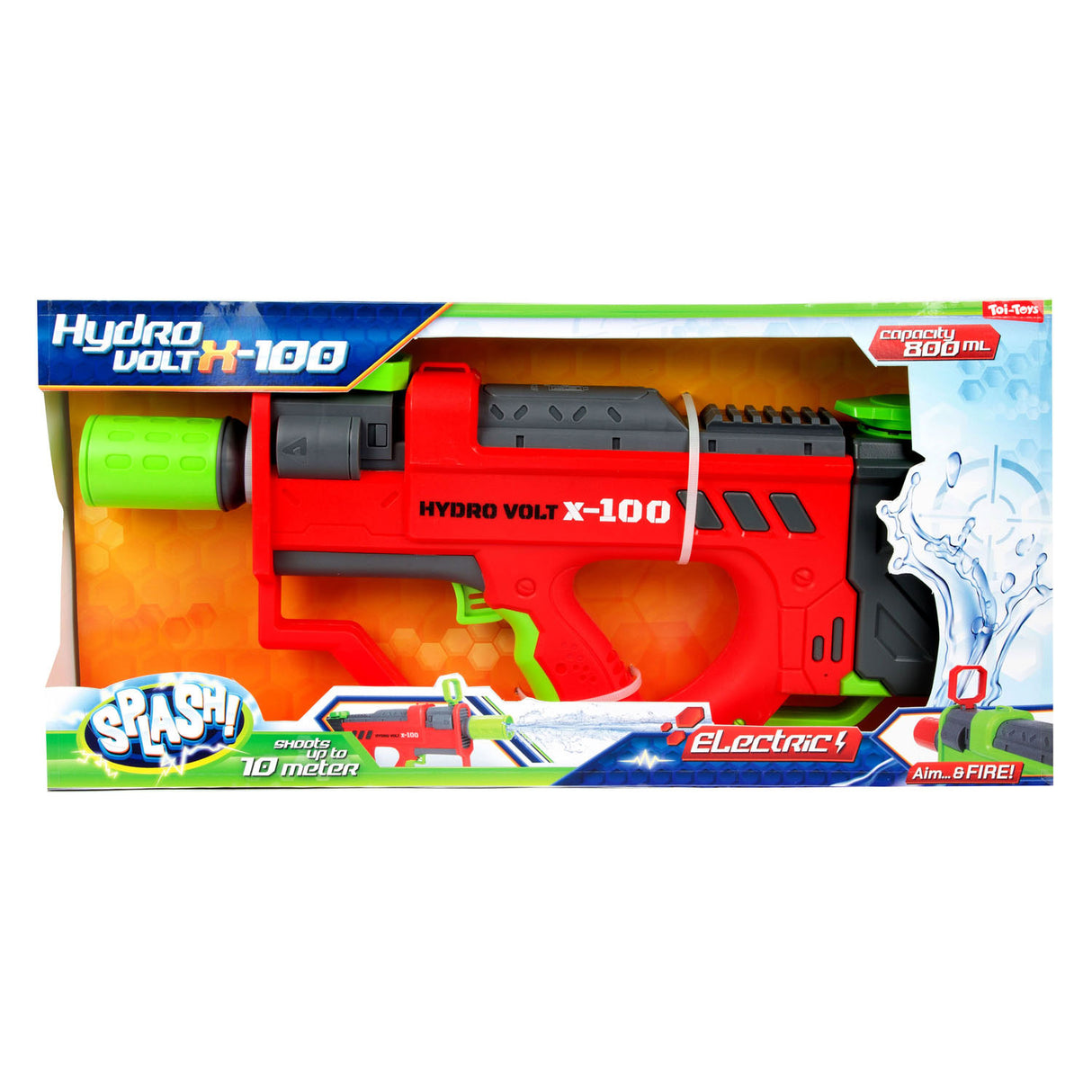 Splash elektrisch waterpistool hydro volt x-100 - 800ml tank - schiet tot 10 meter - automatisch - waterspeelgoed