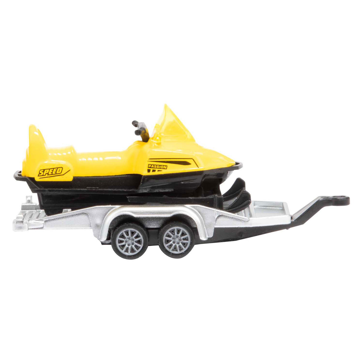 Toi-Toys Metalen Pull Back Camper met Aanhanger en Sneeuwscooter