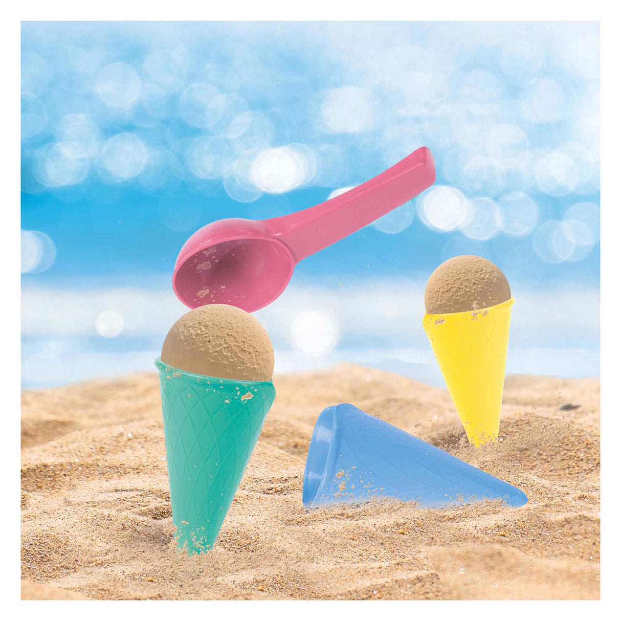 Toi-toys play out strandset ijsjes met 4 hoorntjes en schep