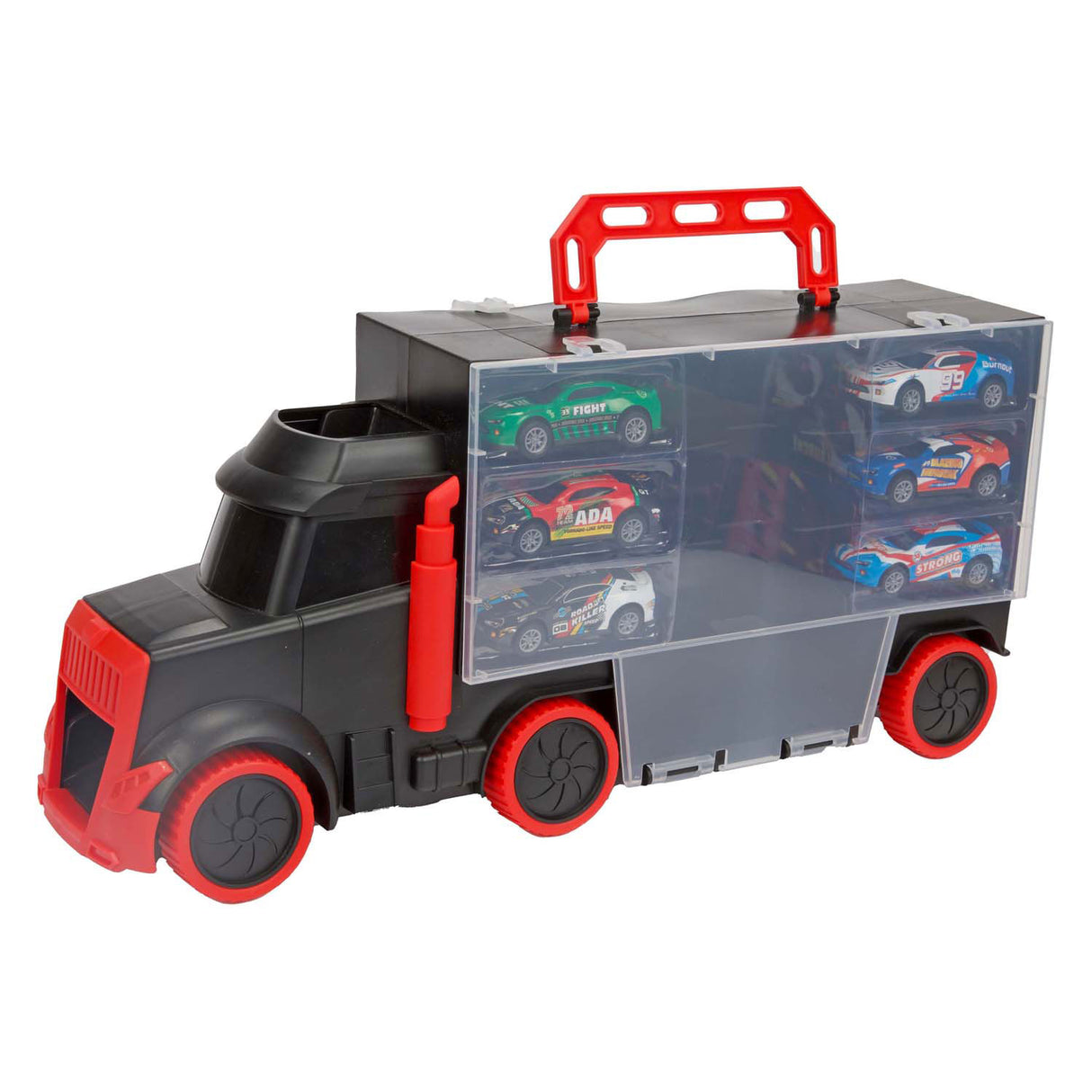 Turbo racers vrachtwagen met 6 pull-back raceauto's