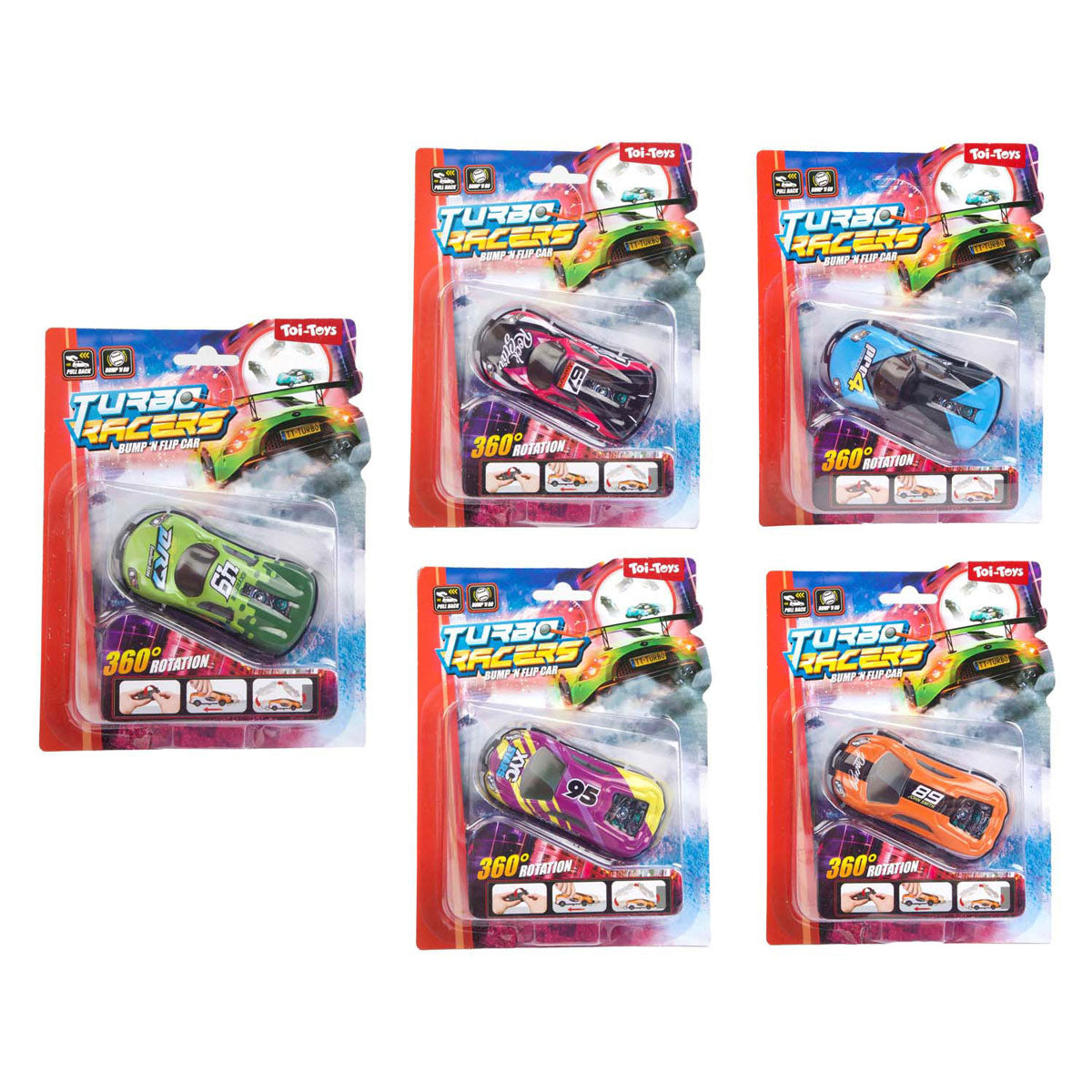 Toi-toys turbo racers stunt auto bump n flip