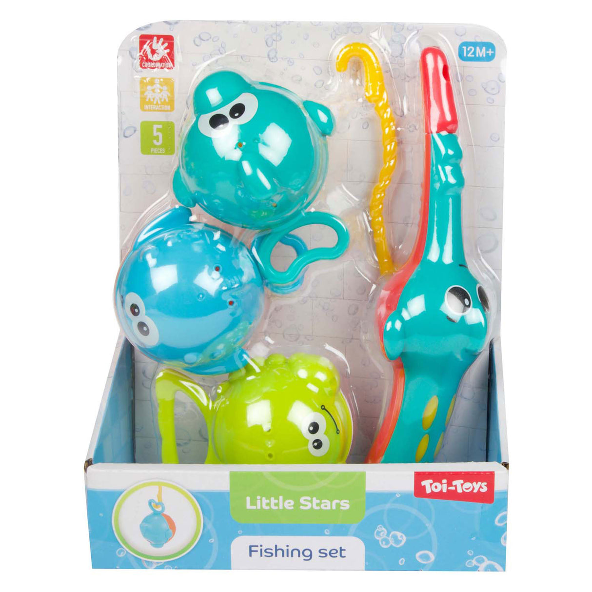 Toi-toys little stars badspeelgoed vishengel met 3 vissen, 4dlg.