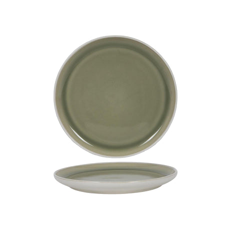 Ontbijtbord matwit groen ø21,4cm 6 stuks