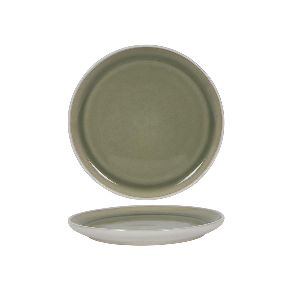 Dinerbord matwit groen ø27cm 6 stuks