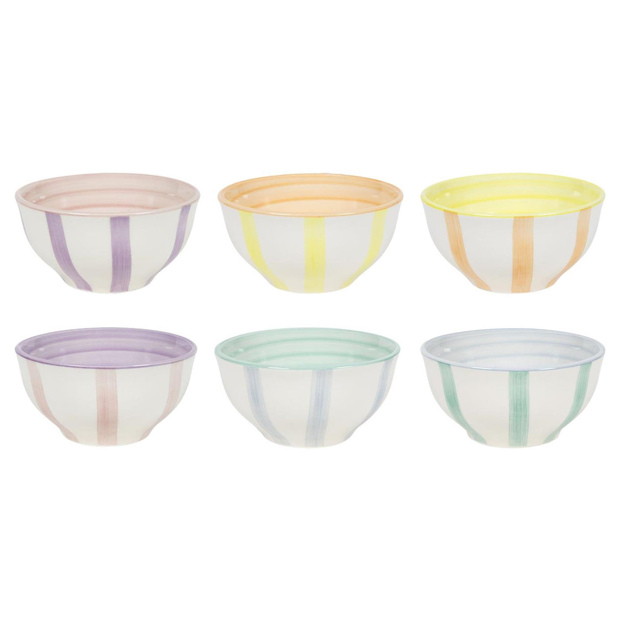 Schaaltje pastel stripes doos a 6 ø12cm