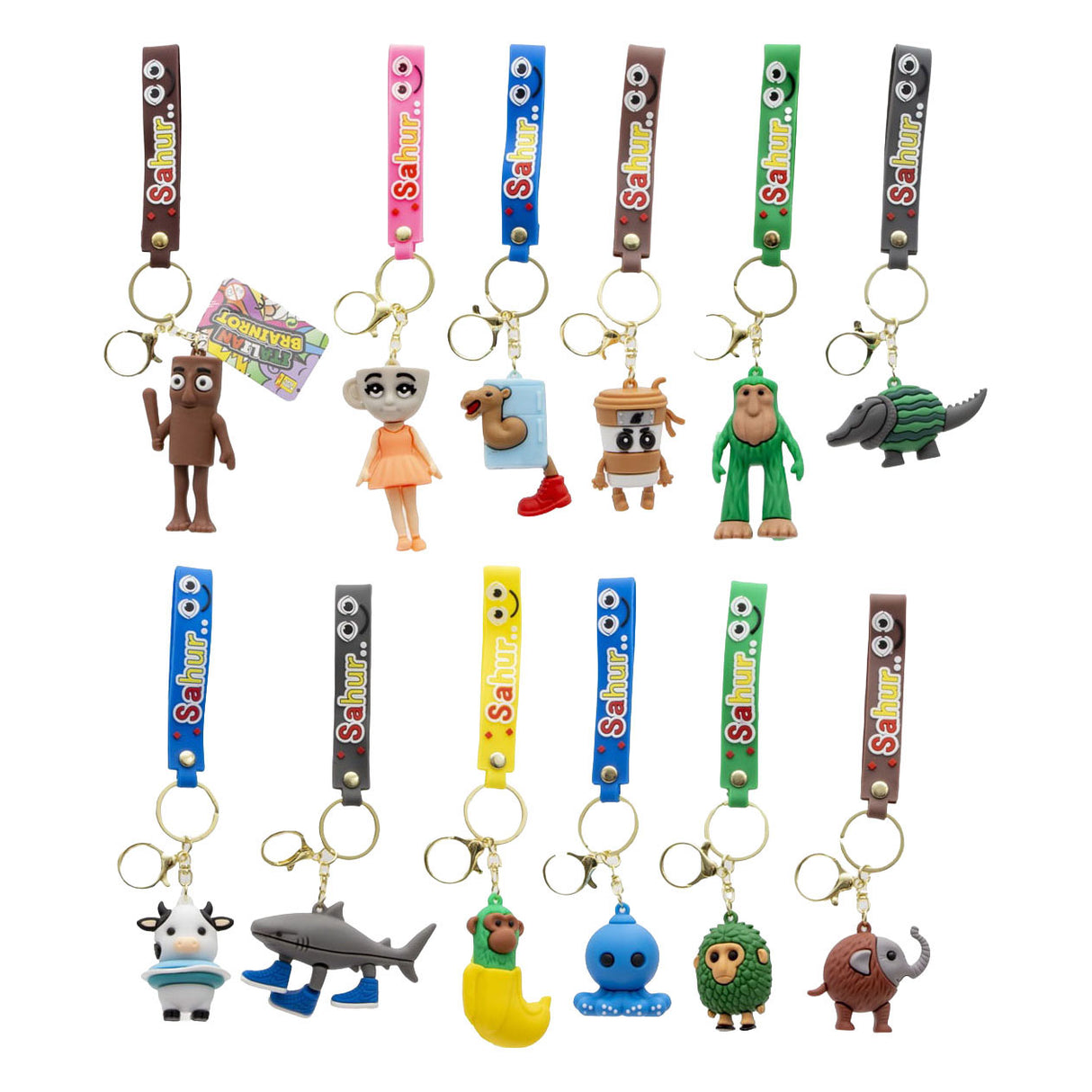 Jono toys brainrot 3d sleutelhanger aan hanger