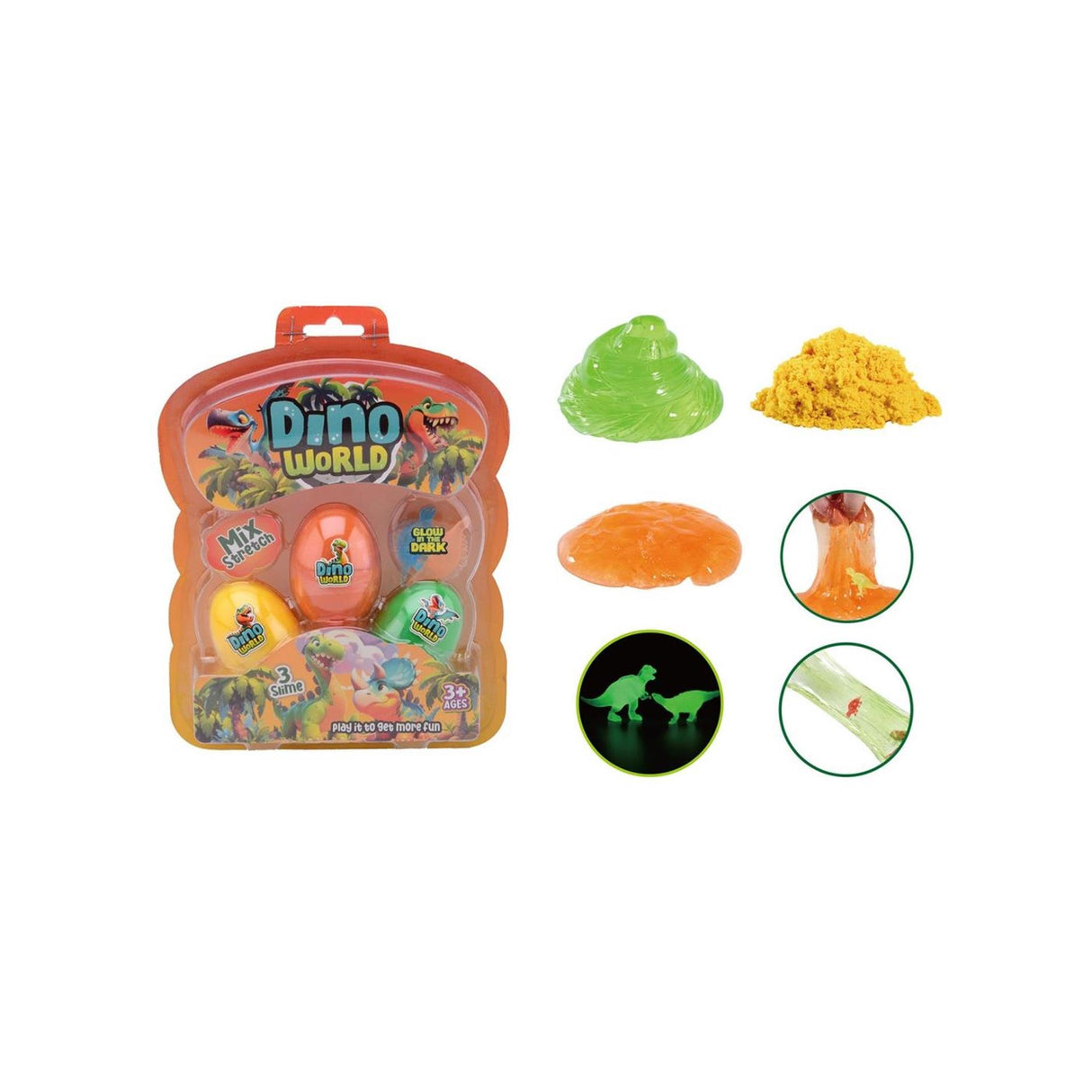 Johntoy 3 slijm eieren met dino