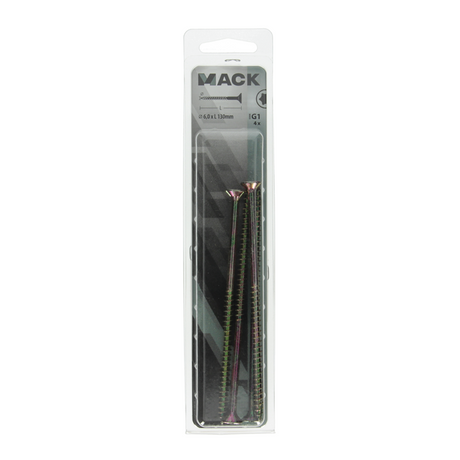 Mack 1006981 - spaanplschrf. vzkop-zelfb geelverzinkt 4st 6 x 130mm | 5 stuks