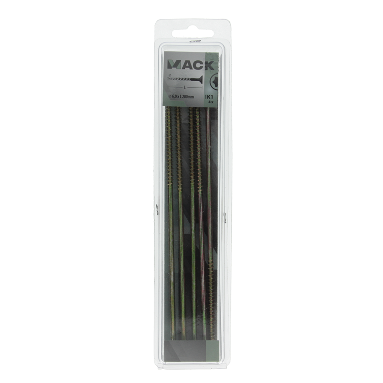 Mack 1006985 - spaanplschrf. vzkop-zelfb geelverzinkt 4st 6 x 200mm | 5 stuks