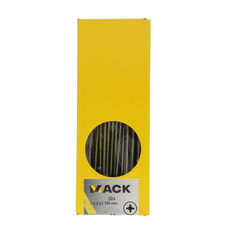 Mack 1006990 - spaanplaatschroef vz kop geelverzinkt 50st 6 x 180mm | 1 stuks