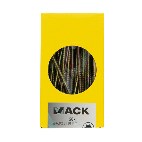 Mack 1006992 - spaanplschrf. vzkop-zelfb geelverzinkt 50st 6 x 130mm | 3 stuks