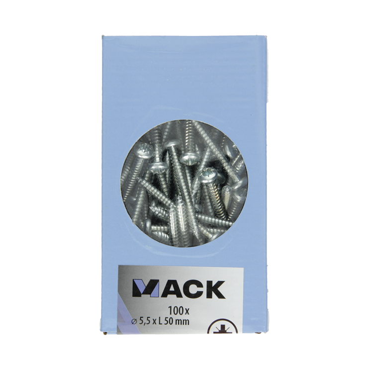 Mack 1007006 - zelftap. schroef cyl. kop 100 100 st 5,5x50mm | 3 stuks