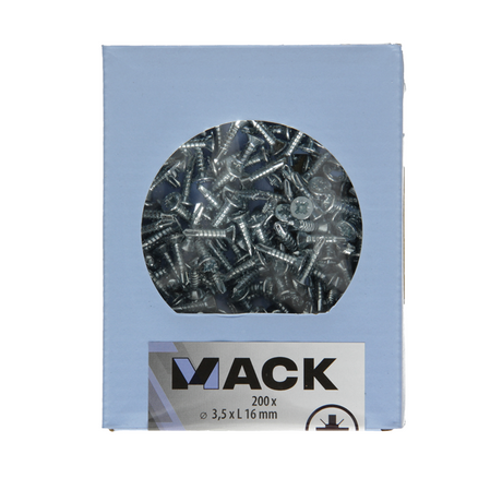 Mack 1007016 - zelfbor. schroef vz kop 200 200 st 3,5x16mm | 5 stuks