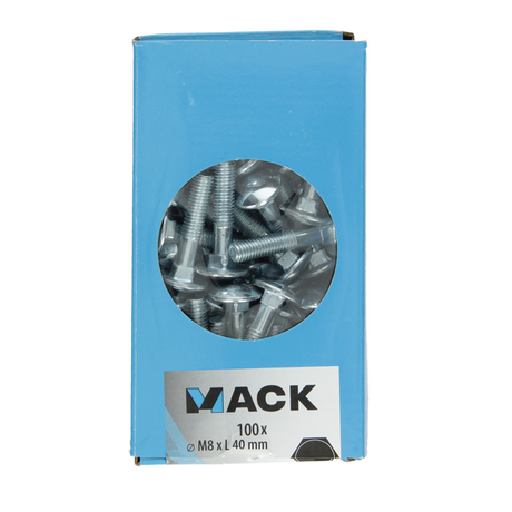 Mack 1007059 - houtbout + moer verzinkt 100 st 8 x 40 mm | 2 stuks