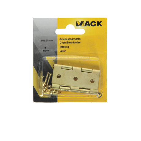 Mack 1013338 - 2 smalle scharnieren messing h 50 x b 30 mm | 5 stuks
