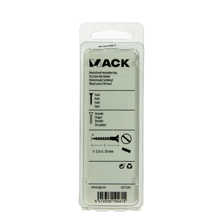 Mack 1017349 - houtschroef verzonken kop verz24 st 3,0 x 30 mm | 10 stuks