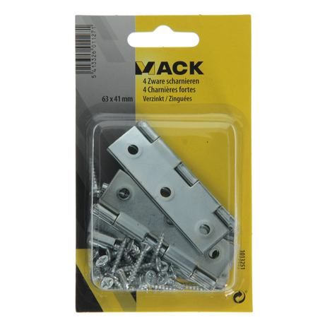 Mack 1013251 - 4 zware scharnieren verzinkt h 63 x b 41 mm | 5 stuks