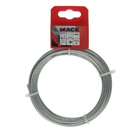 Mack 1013613 - verzinkte staalkabel 6x7 10m b:200kg 2mm2mm wll 45 kg din | 10 stuks