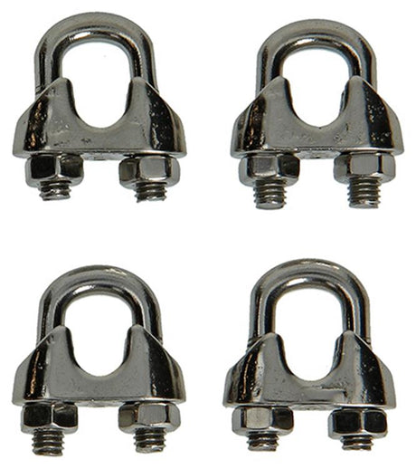 Mack 1008445 - 4 staaldraadklemmen 6mm inox | 10 stuks