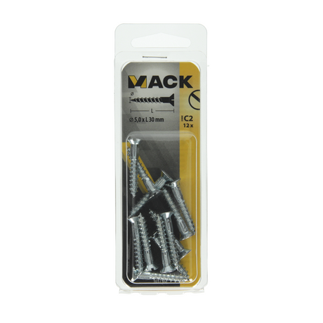 Mack 1017362 - houtschroef verzonken kop verz12 st 5,0 x 30 mm | 10 stuks