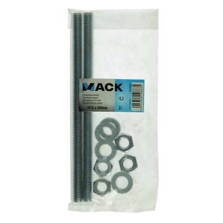 Mack 1017665 - draadeinde + sluitring + moer verz. 2st m12 x 200 mm | 5 stuks