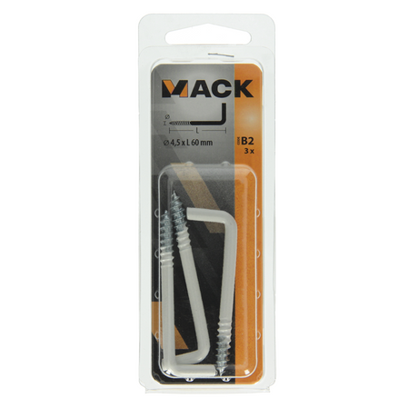 Mack 1017829 - schroefduim staal wit 3 st 4,5 x 60 mm | 10 stuks