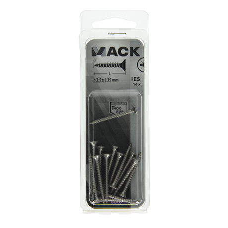 Mack 1019736 - spaanplaatschroef vz kop rvs 14 st 3,5 x 35 mm | 10 stuks