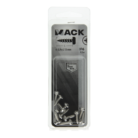 Mack 1019784 - zelftappende schroef cyl.kop a2 12 st 3,9 x 13 mm | 10 stuks