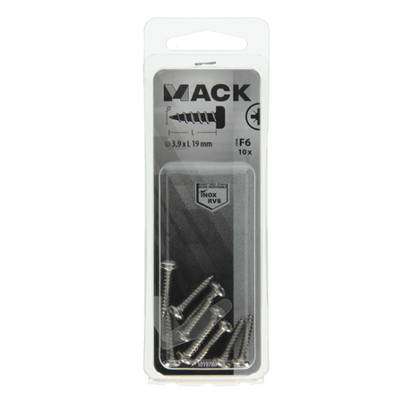 Mack 1019786 - zelftappende schroef cyl.kop a2 10 st 3,9 x 19 mm | 10 stuks