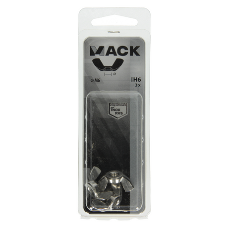 Mack 1019867 - vleugelmoer inox a2 3 st m6 | 10 stuks