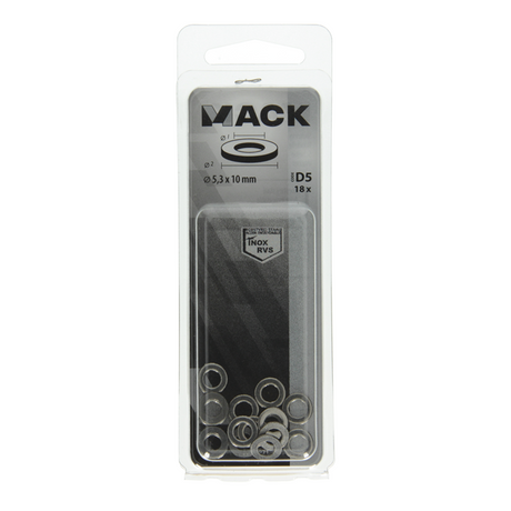 Mack 1019871 - sluitring inox a2 18 st m5 | 10 stuks