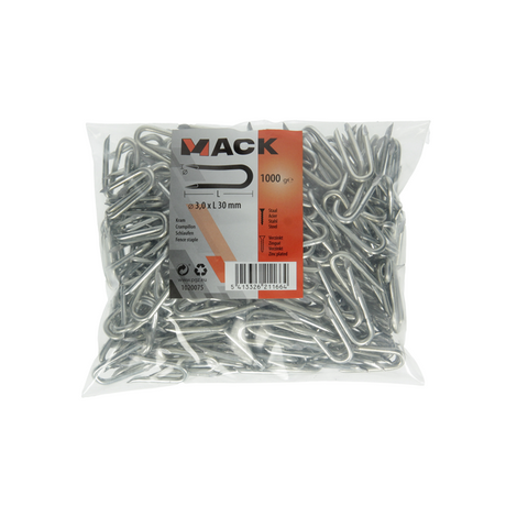 Mack 1020075 - kram verzinkt 1000 gr 3,0 x 30 mm | 10 stuks