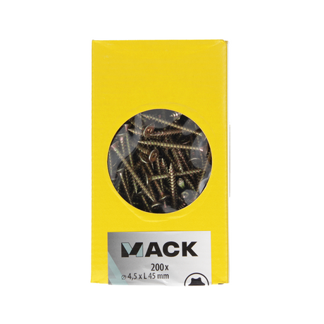 Mack 1020146 - spaanplaatschroef vz kp-zelfb.gvz 200st 4,5 x 45 mm | 3 stuks