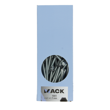 Mack 1020189 - zelfbor.schroef zeskt kop epdm-vz 100st 6,3 x 75 mm | 1 stuks